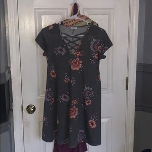 Dark grey floral dress